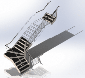 Steel Detailing Drawing Company produce Fabrication Drawings of a Stair Case