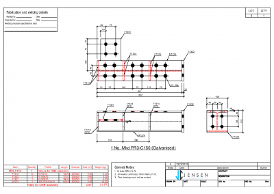Steel Sample Drawing - Assembly Drawing - Column 2