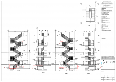 Steel Sample Drawing - Balustrade Drawing - Stair Balustrade